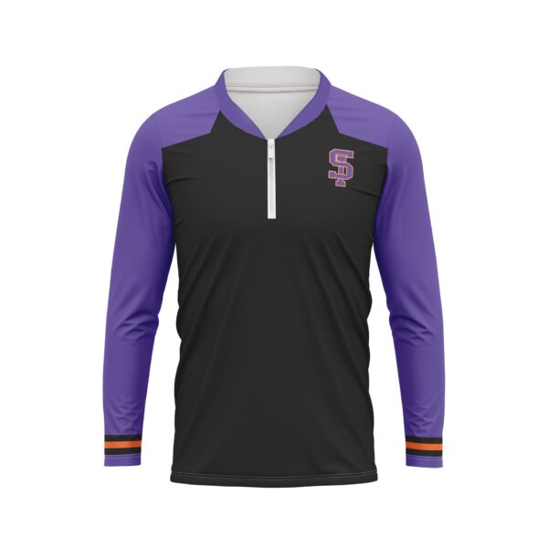 Full Dye Sub Batting Jacket - Quarter Zip Pullover front