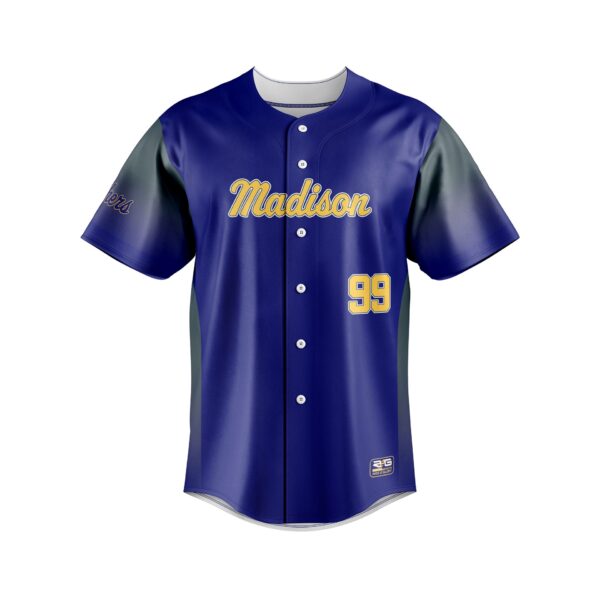 Full Dye Sub Fastpitch Full Button Short Sleeve Jersey