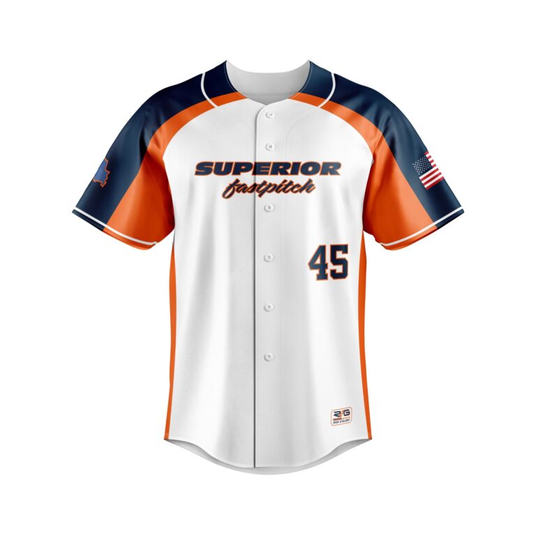 Full Dye Sub Fastpitch Full Button Short Sleeve Jersey