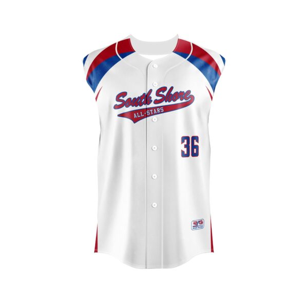Full Dye Sub Fastpitch Full Button Sleeveless Jersey