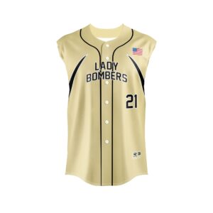 Full Dye Sub Fastpitch Full Button Sleeveless Jersey