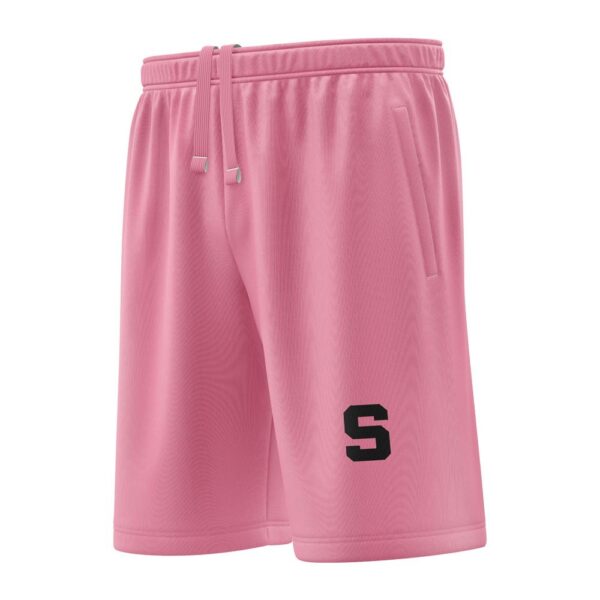 Full Dye Sub Fastpitch Shorts with pockets. Left view