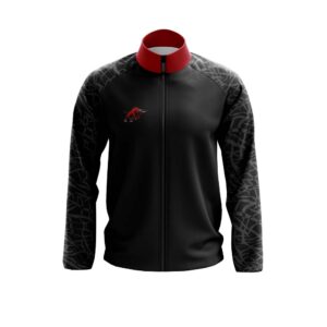 Full Dye Sub Full Zipper Woven Microfiber Warmup Jacket - Long Sleeve front