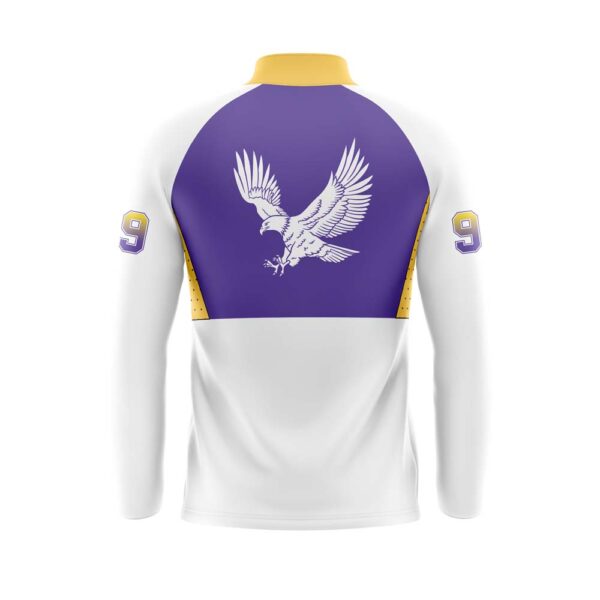 Full Dye Sub Quarter Zip Woven Microfiber Warmup Jacket -back