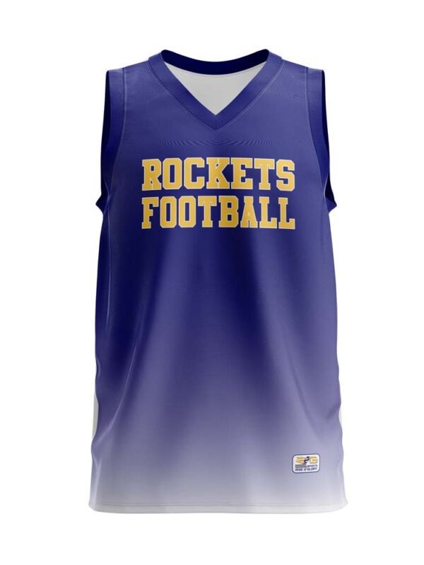 Full Dye Sub Sleeveless Workout Shirt Crew Neck Varsity Pattern front