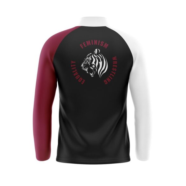 Quarter Zip Pullover Woven Microfiber Warmup Jacket - back