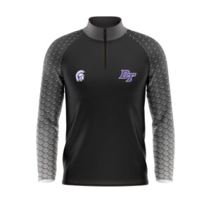 Quarter Zip Pullover Woven Microfiber Warmup Jacket - front