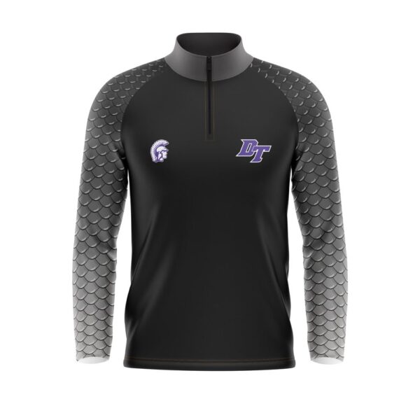 Quarter Zip Pullover Woven Microfiber Warmup Jacket - front