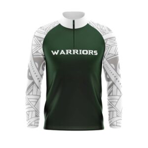 Quarter Zip Pullover Woven Microfiber Warmup Jacket - Long Sleeve front