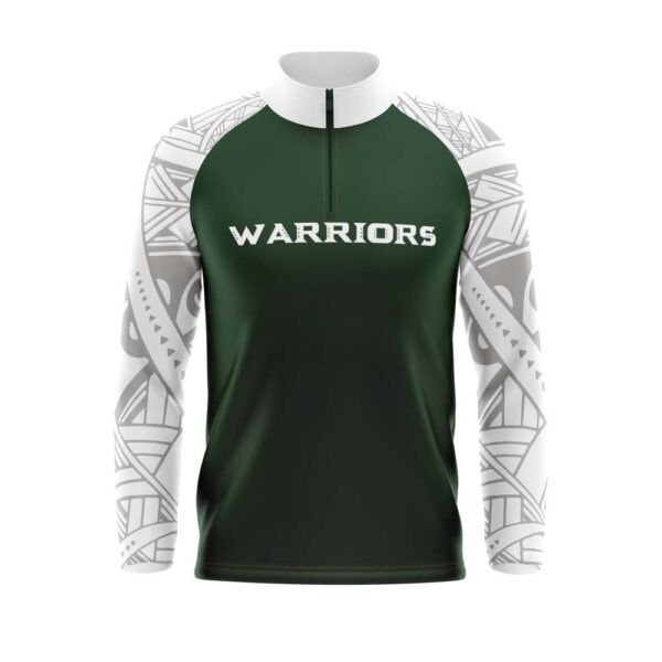 Quarter Zip Pullover Woven Microfiber Warmup Jacket - Long Sleeve front