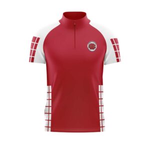 Quarter Zip Pullover Woven Microfiber Warmup Jacket - Short Sleeve - front