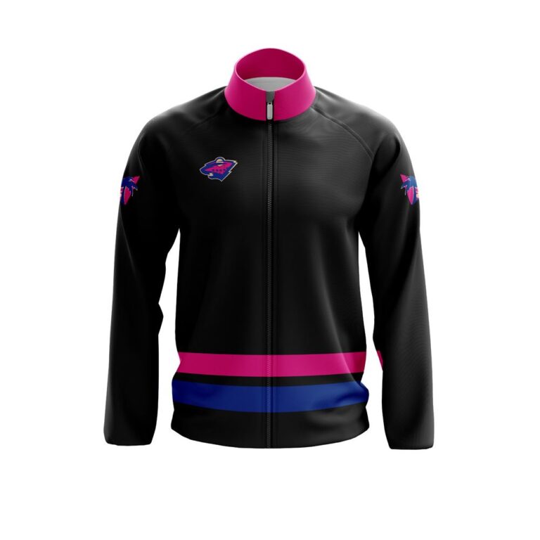 Full Dye Sub Full Zipper Woven Microfiber Warmup Jacket - front