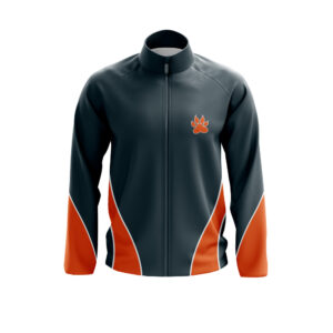 Full Dye Sub Full Zipper Woven Microfiber Warmup Jacket Long Sleeve Womens Front