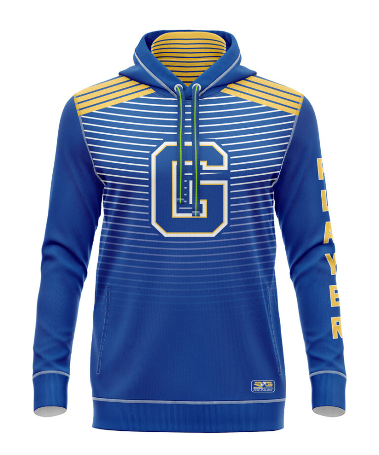 Full Dye Sub Pullover Hooded Jersey - Varsity Pattern - Long Sleeve front