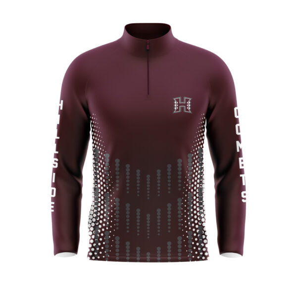 Full Dye Sub Quarter Zip Pullover Warmup Jacket - front