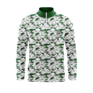 Full Dye Sub Quarter Zip Pullover Woven Microfiber Warmup Jacket-front