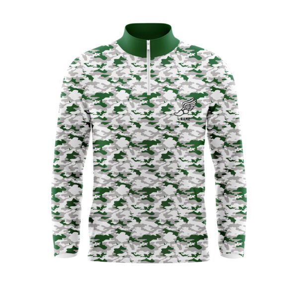 Full Dye Sub Quarter Zip Pullover Woven Microfiber Warmup Jacket-front