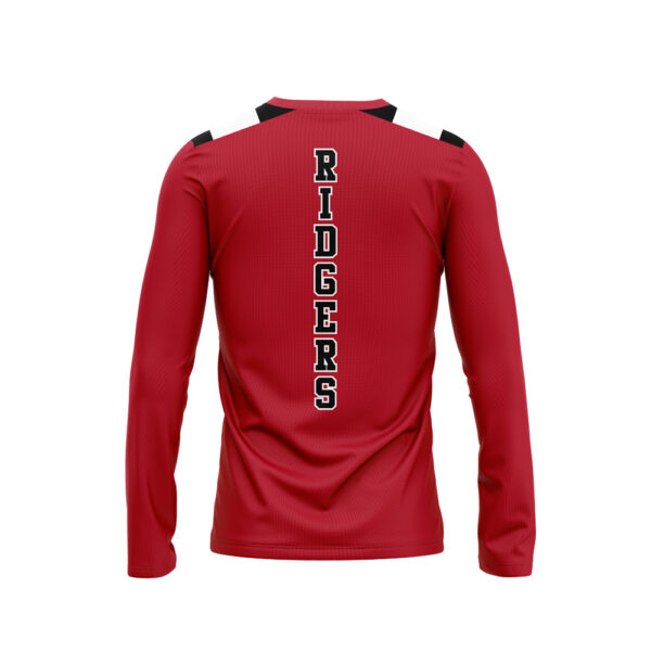 Full Dye Sub Workout Shirts - Varsity Pattern - Long Sleeves back