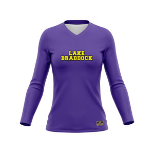 Full Dye Sub Workout Shirts - Varsity Pattern - Long Sleeves - front