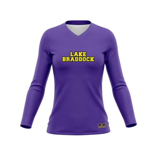 Full Dye Sub Workout Shirts - Varsity Pattern - Long Sleeves - front