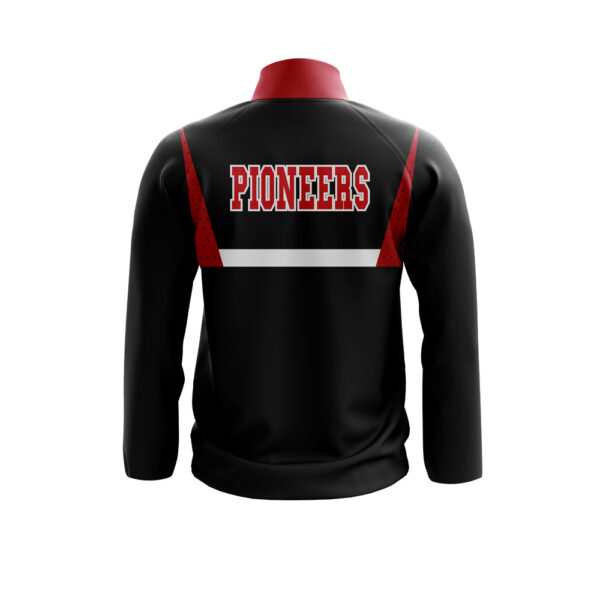 Full Zipper Woven Microfiber Warmup Jacket with Caped Back -back