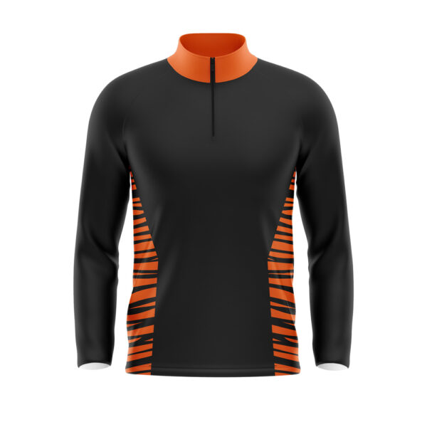 Quarter Zip Pullover Woven Microfiber Warmup Jacket - front