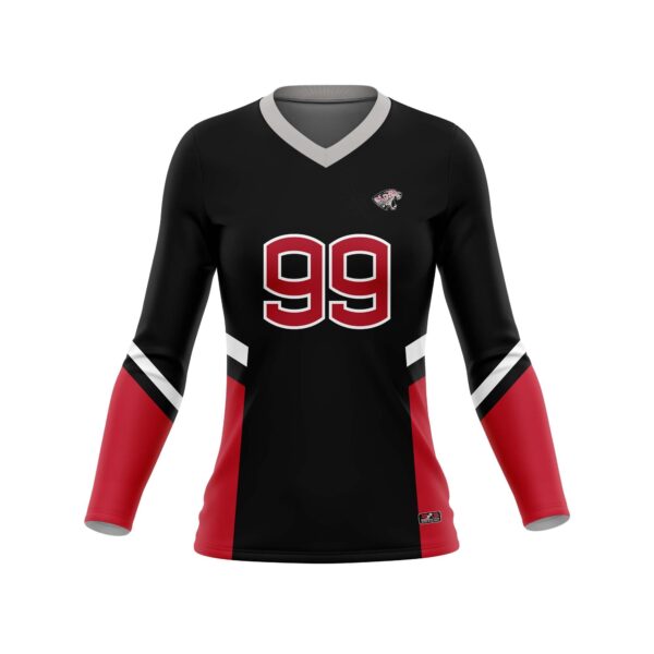 Full Dye Sub Long Sleeve Jersey - Varsity Pattern - Womens/Youth Girls - Image 3