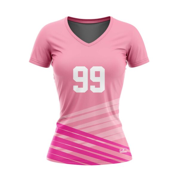 Full Dye Sub Short Sleeve Jersey - Pro Fit Volleyball Pattern - Womens/Youth Girls - Image 3