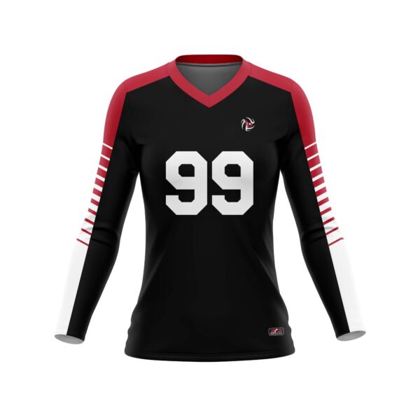 Full Dye Sub Long Sleeve Jersey - Pro Fit Volleyball Pattern - Womens/Youth Girls - Image 3
