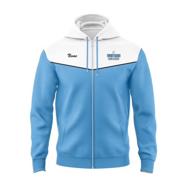 Full Dye Sub Full Zipper Woven Microfiber Warmup Jacket with Caped Back - Adult/Youth - Image 3