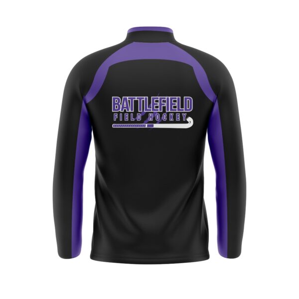 Full Dye Sub Quarter Zip Pullover Woven Microfiber Warmup Jacket - Long Sleeve - Womens - Image 2