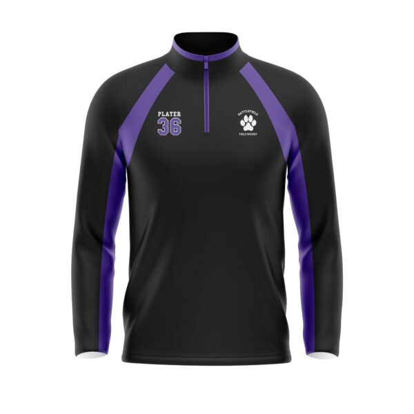 Full Dye Sub Quarter Zip Pullover Woven Microfiber Warmup Jacket - Long Sleeve - Womens