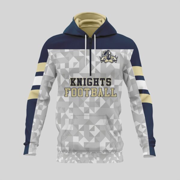 Full Dye Sub Quarter Zip Pullover Woven Microfiber Hooded Warmup Jacket - Long Sleeve - Adult/Youth