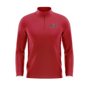 Full Dye Sub Quarter Zip Pullover Woven Microfiber Hooded Warmup Jacket - Long Sleeve - Womens