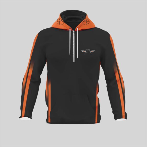 Full Dye Sub Quarter Zip Pullover Hooded Jersey - Varsity Pattern - Long Sleeve - Womens/Youth Girls