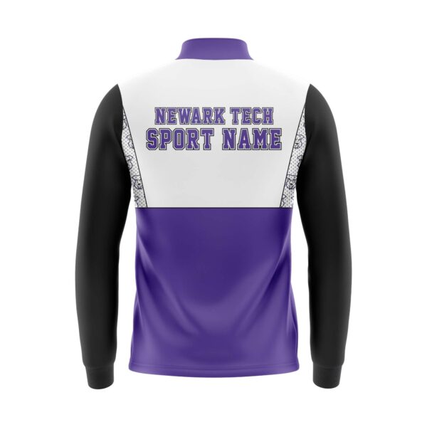 Full Dye Sub Full Zipper Woven Microfiber Warmup Jacket with Caped Back - Womens/Youth - Image 2