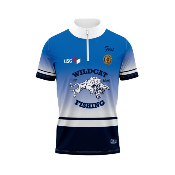 Full Dye Sub Quarter Zip Bowling Pattern Pullover Shirt - Short or Long Sleeve - Adult/Womens/Youth