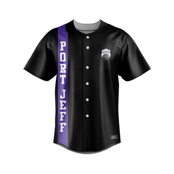 Full Dye Sub Bowling Pattern -  Full Button Front Jersey - Short Sleeve - with Laydown Collar- Adult/Womens/Youth - Image 3