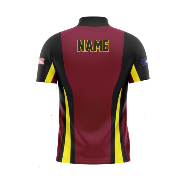 Full Dye Sub Quarter Zip Bowling Pattern Pullover Shirt - Short or Long Sleeve - Adult/Womens/Youth - Image 2