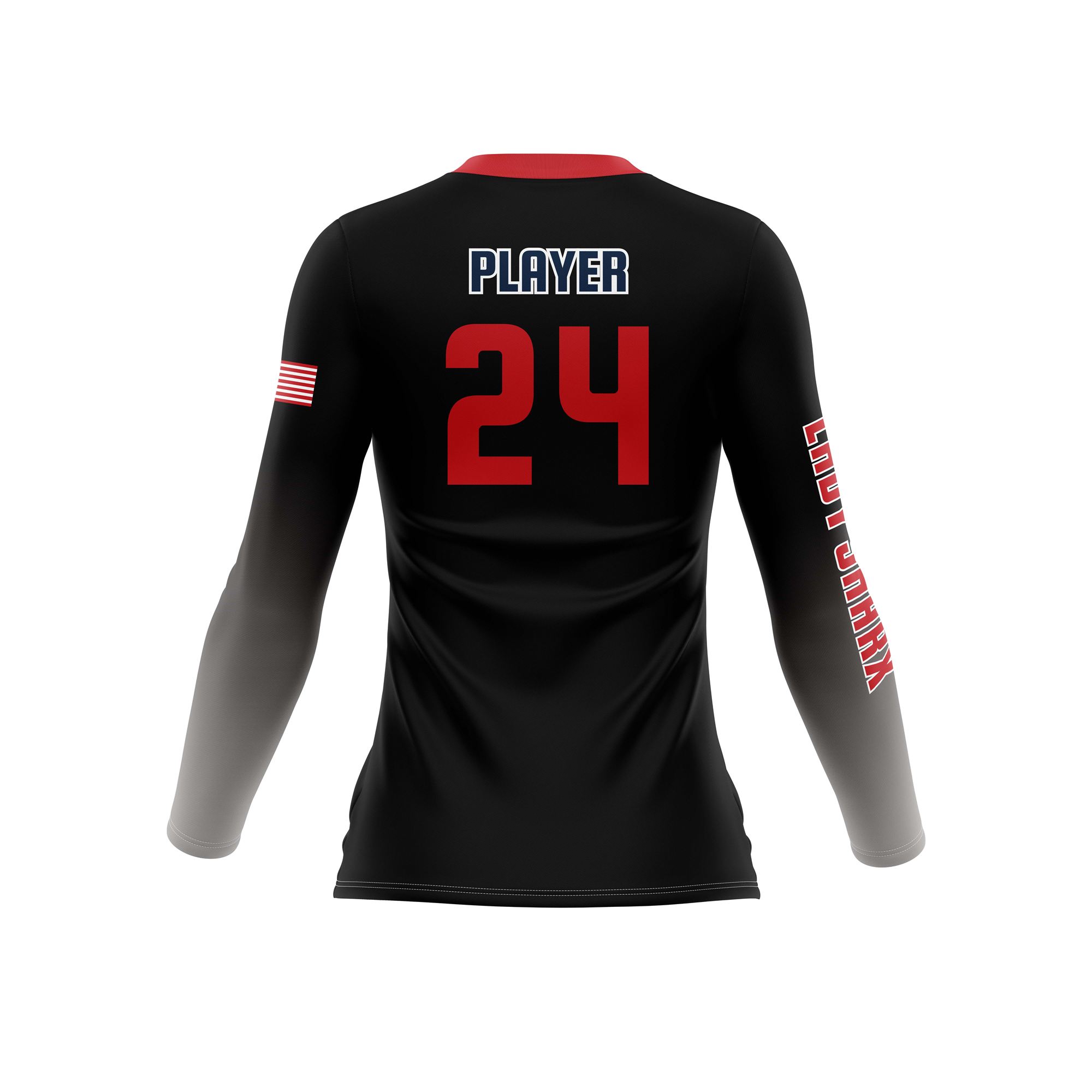 Full Dye Sub Long Sleeve Jersey - Pro Fit Volleyball Pattern - Womens/Youth Girls - Image 2