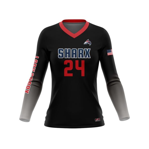 Full Dye Sub Long Sleeve Jersey - Pro Fit Volleyball Pattern - Womens/Youth Girls